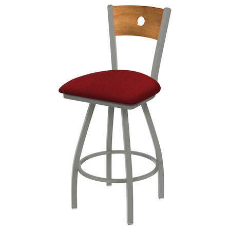 Holland Bar Stool Co 36" Swivel Counter Stool, Nickel Finish, Med Back, Graph Ruby Seat X830